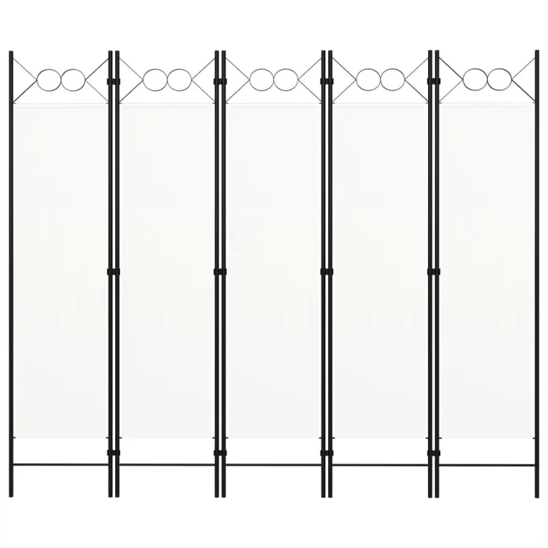 Kambario pertvara, 5 dalių, baltos spalvos, 200x180cm