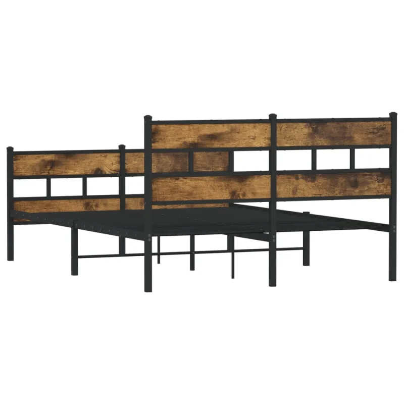 Lovos rėmas be čiužinio, dūminio ąžuolo, 160x200cm, metalas