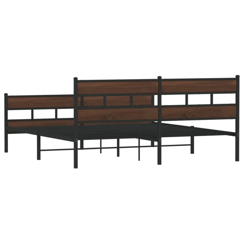 Lovos rėmas be čiužinio, rudas ąžuolo, 180x200cm, metalas