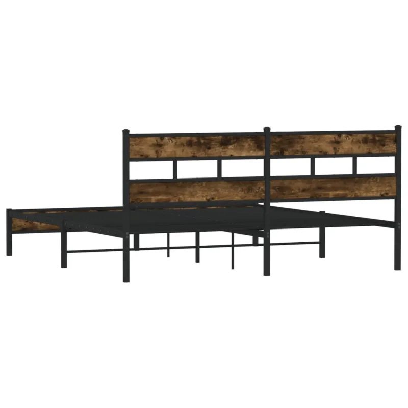 Lovos rėmas be čiužinio, dūminio ąžuolo, 183x213cm, metalas