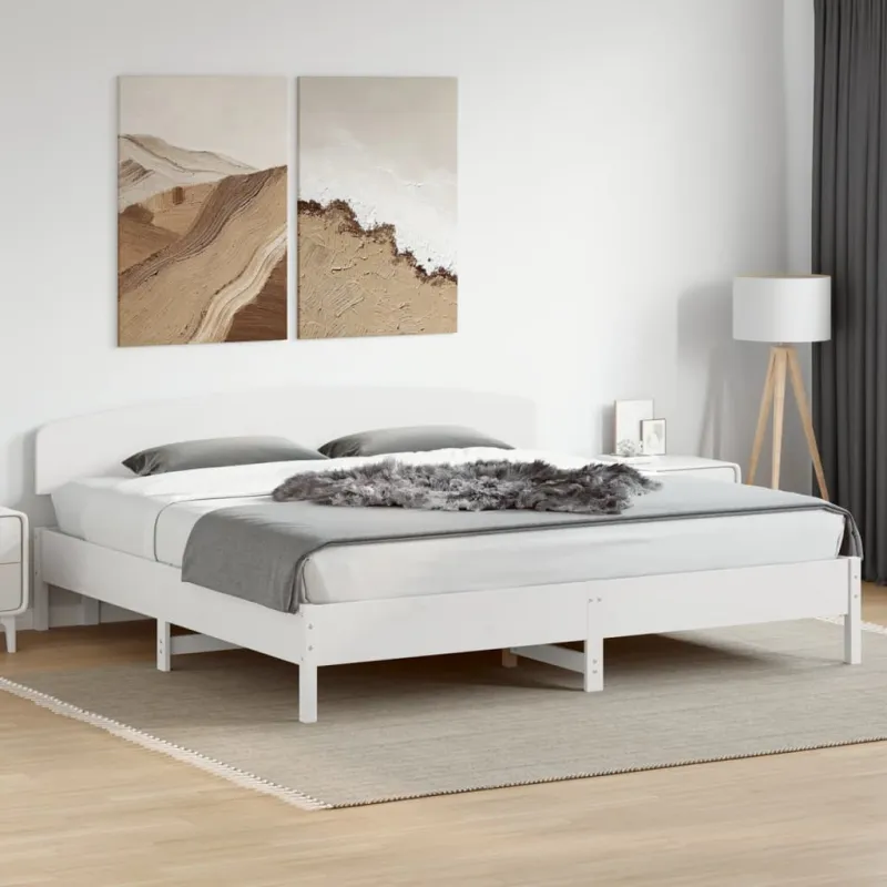 Lovos rėmas be čiužinio, baltas, 200x200cm, pušies masyvas