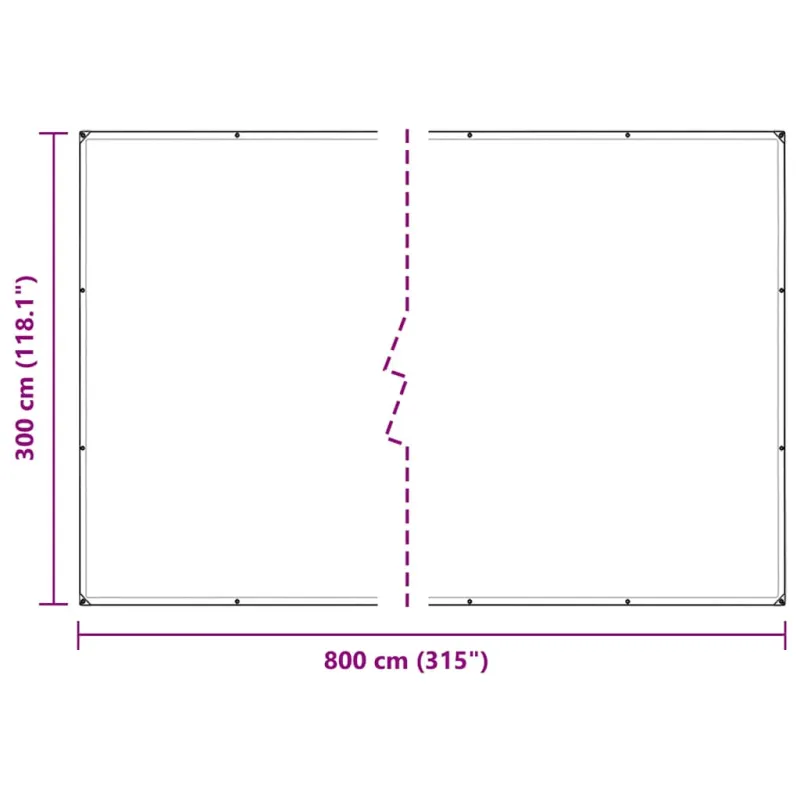 augalų dangtis su kilpomis 3x8 m PVC