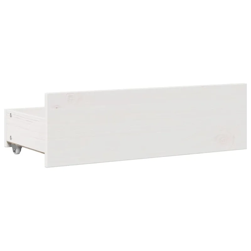 Lovos rėmas be čiužinio su stalčiais, baltas, 90x200cm, pušis