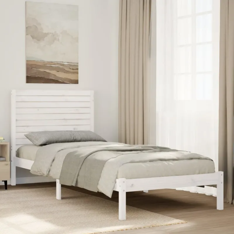 Lovos rėmas be čiužinio, baltas, 90x210cm, mediena, itin ilgas