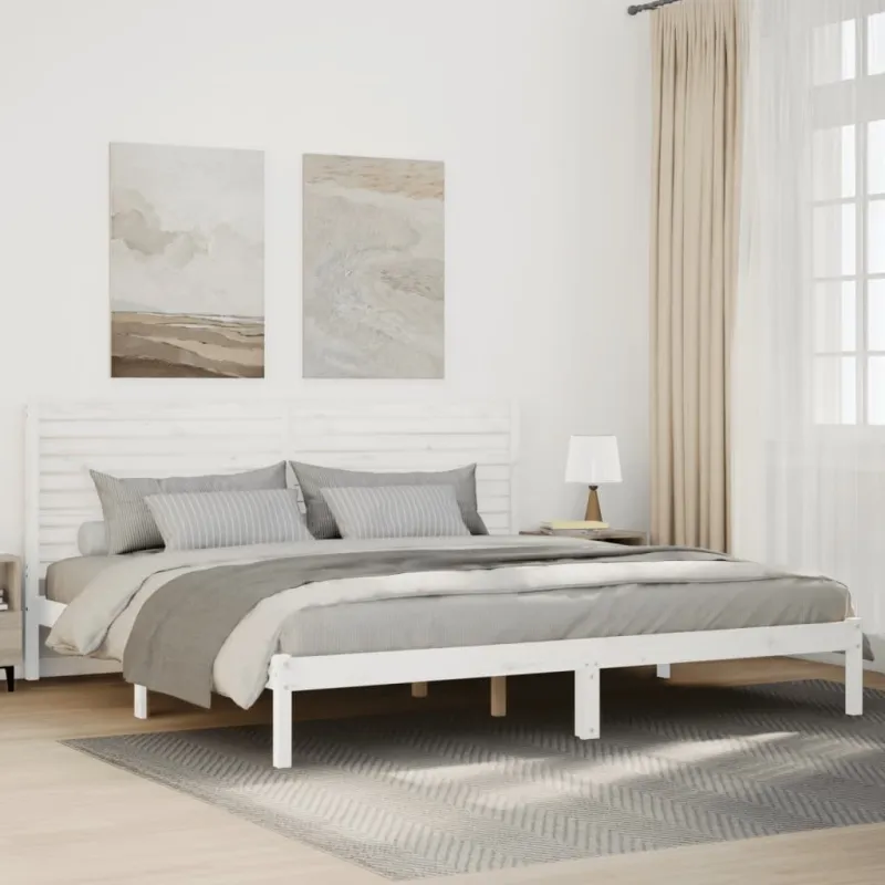 Lovos rėmas be čiužinio, baltas, 200x210cm, mediena, itin ilgas