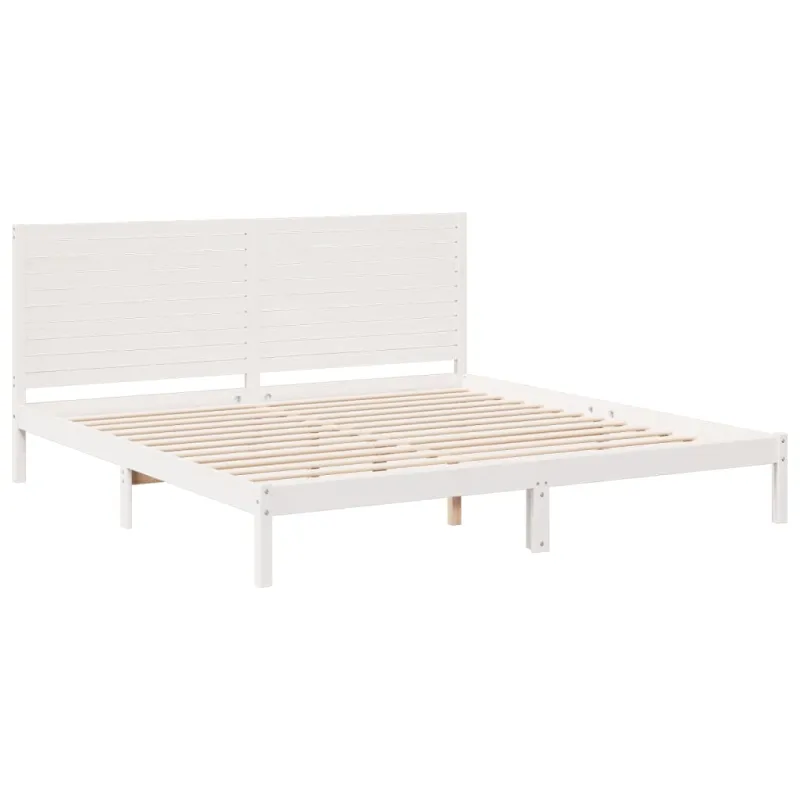 Lovos rėmas be čiužinio, baltas, 200x210cm, mediena, itin ilgas