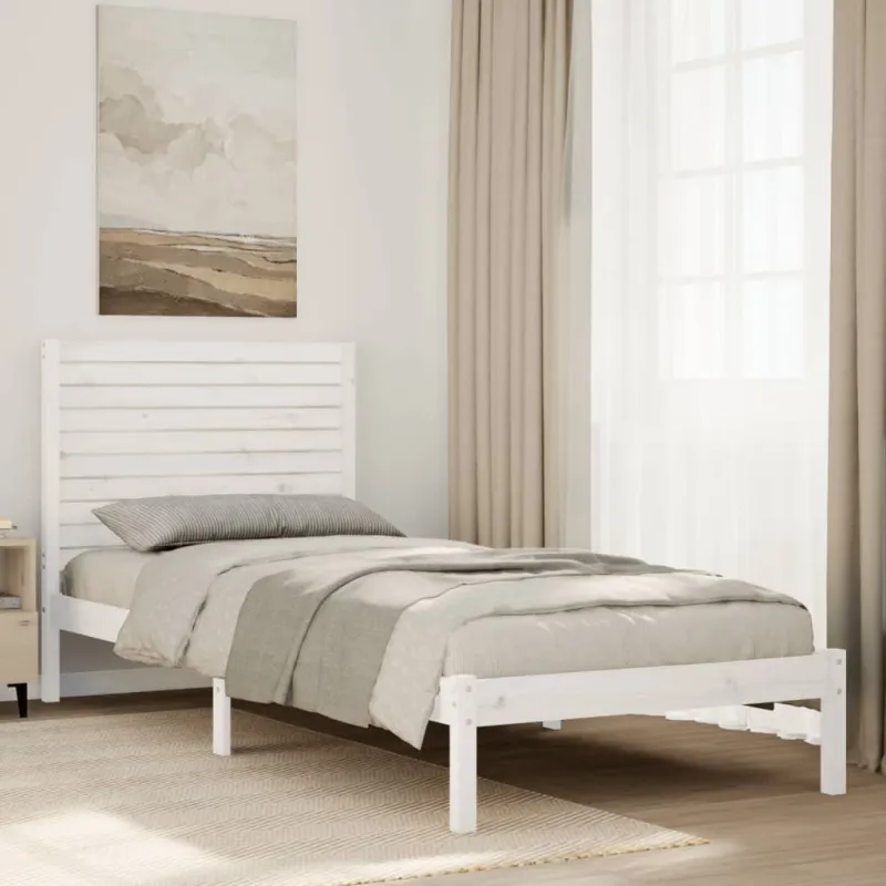 Lovos rėmas be čiužinio, baltas, 90x220cm, mediena, itin ilgas