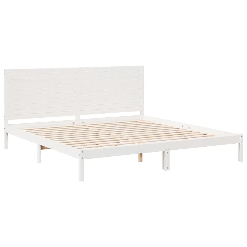 Lovos rėmas be čiužinio, baltas, 200x220cm, mediena, itin ilgas