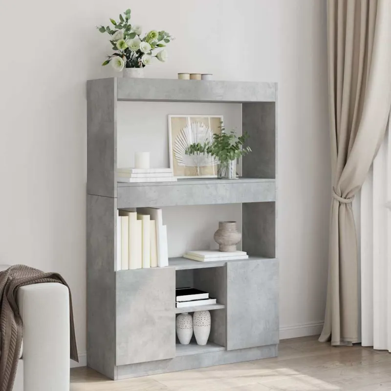 Komoda, betono pilkos spalvos, 92x33x140cm, apdirbta mediena