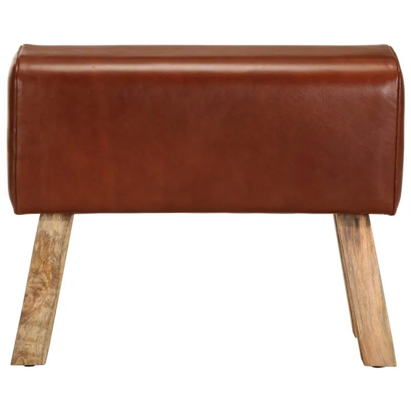 Gimnastikos arklys, rudas, 58cm, tikra oda ir mango masyvas