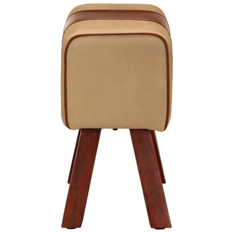 Gimnastikos arklys, rudas, 58cm, tikra oda ir mango masyvas