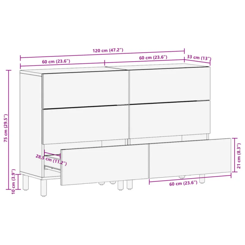 indaujos 2 vnt Juoda 60x33x75 cm apdirbta mediena