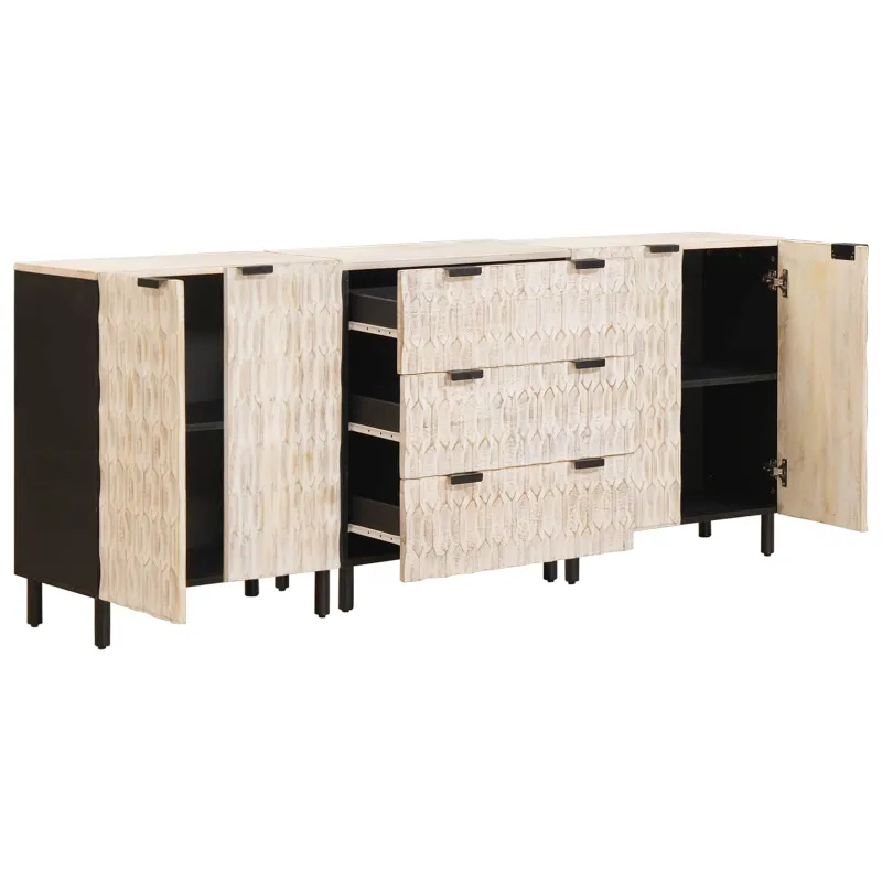 Kabalas 3 pcs Baltos skalbimo apdaila 180 x 33 x 75 cm