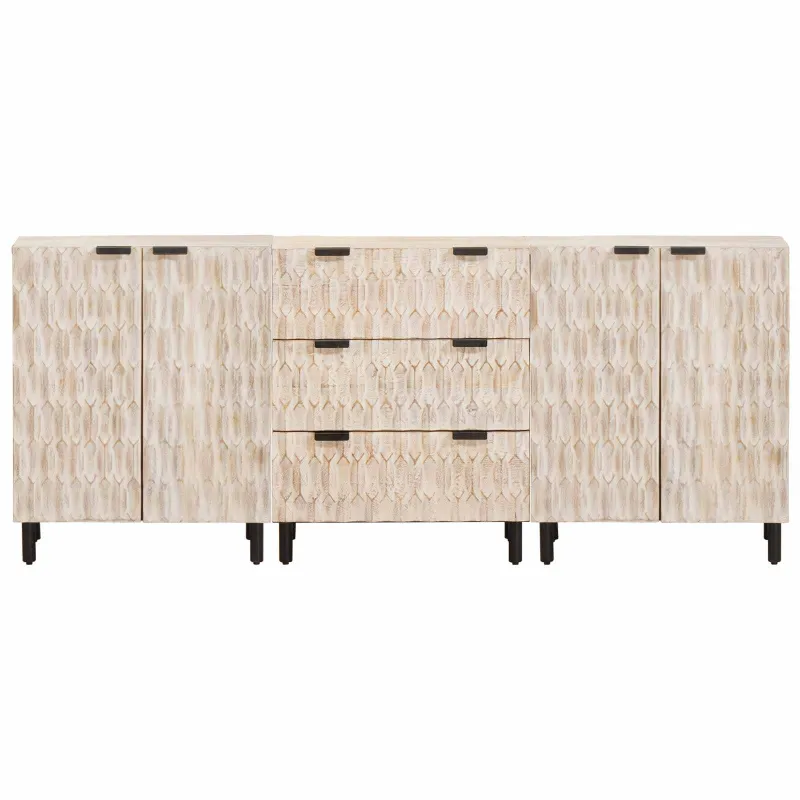 Kabalas 3 pcs Baltos skalbimo apdaila 180 x 33 x 75 cm