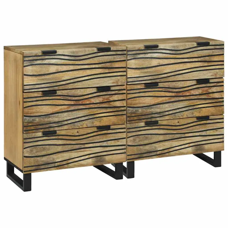 Šoninė spintelė 2 pcs Natūrali 120 x 33,5 x 75 cm