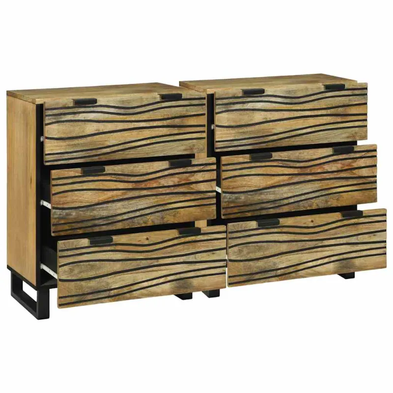 Šoninė spintelė 2 pcs Natūrali 120 x 33,5 x 75 cm
