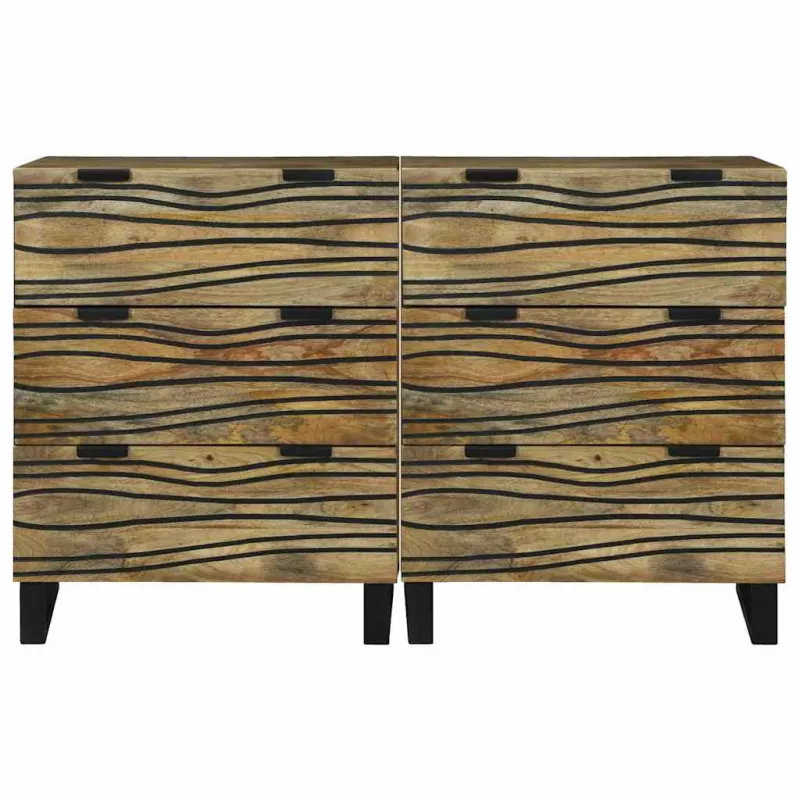 Šoninė spintelė 2 pcs Natūrali 120 x 33,5 x 75 cm