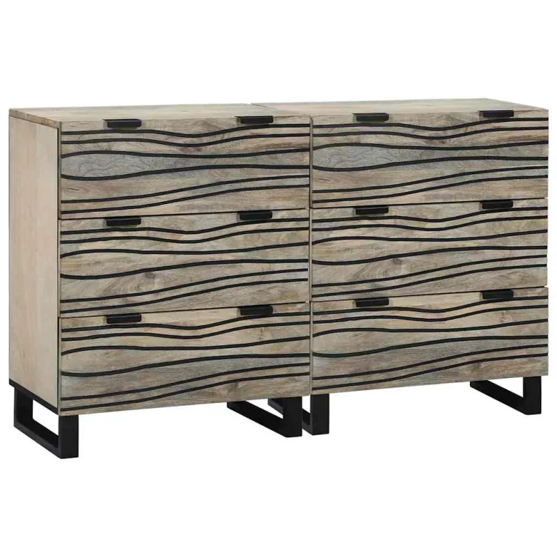 Šoninė spintelė 2 pcs Balta 120 x 33,5 x 75 cm
