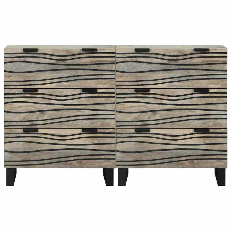 Šoninė spintelė 2 pcs Balta 120 x 33,5 x 75 cm