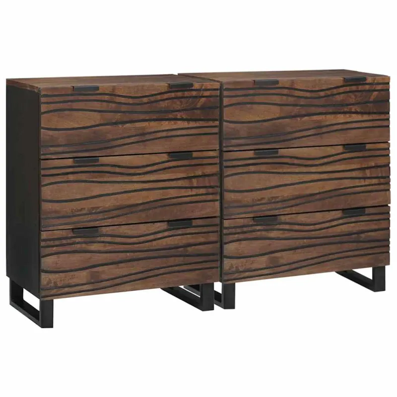 Šoninė spintelė 2 pcs graikinis riešutmedis 120 x 33,5 x 75 cm