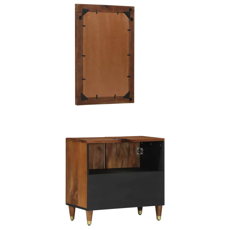 Vonios spintos komplektas 2 pcs Medus ruda Kietas mango medis
