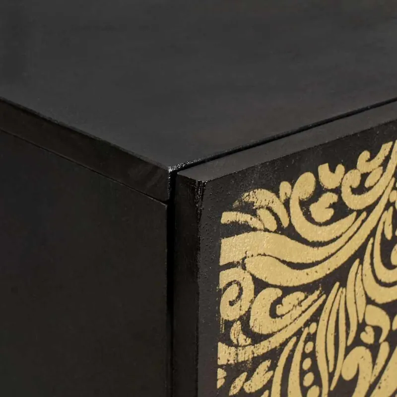 Vonios spintos komplektas 3 pcs Juoda 180 x 33 x 75 cm