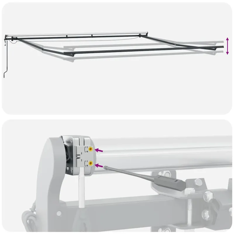 Automatinė ištraukiama markizė su LED, bordo spalvos, 450x300cm