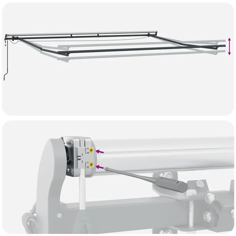 Automatinė ištraukiama markizė su LED, ruda, 300x250cm