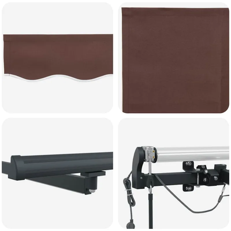 Automatinė ištraukiama markizė su LED, ruda, 300x250cm