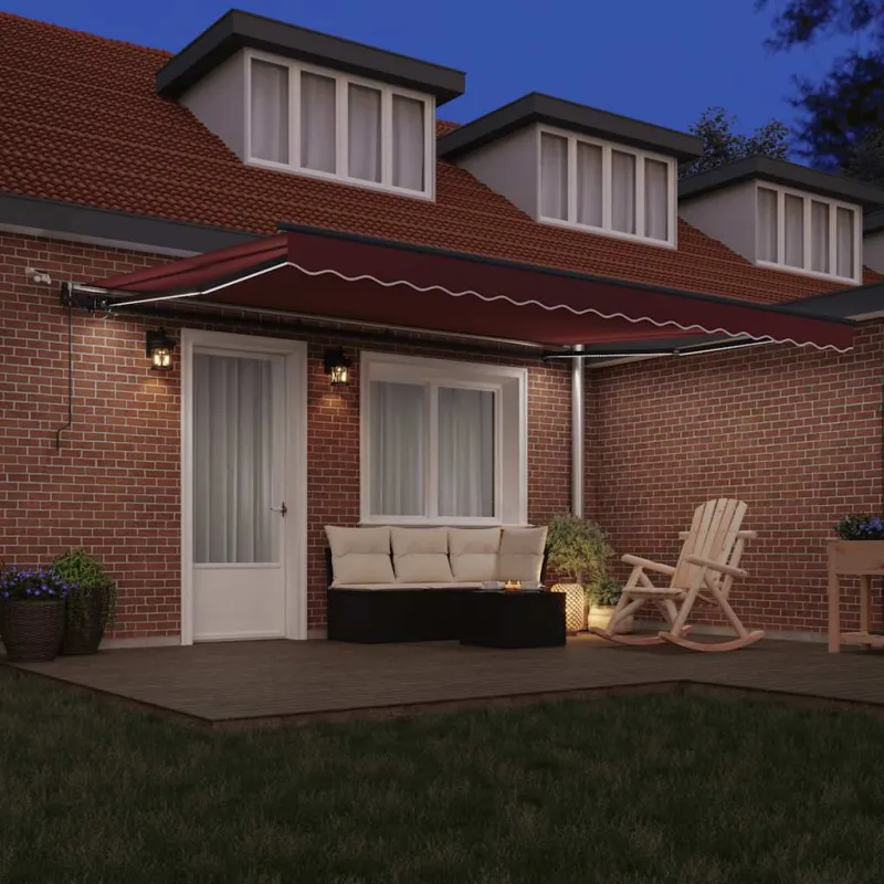 Automatinė ištraukiama markizė su LED, ruda, 450x300cm