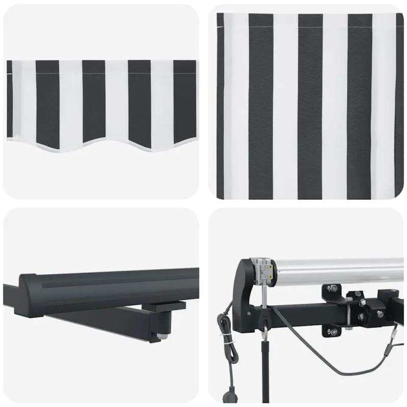 Automatinė ištraukiama markizė, antracito ir balta, 300x250cm