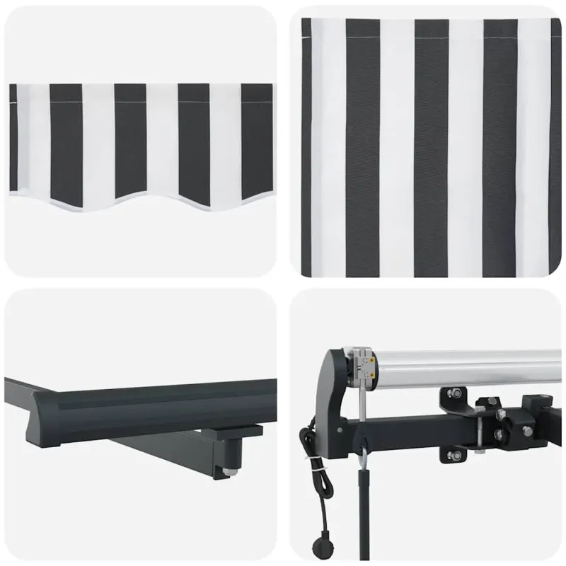 Automatinė ištraukiama markizė, antracito ir balta, 450x300cm