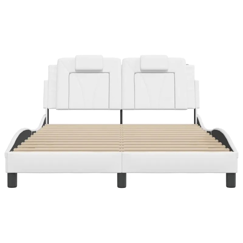 Lovos rėmas, Viana, be čiužinio, baltos, 140x200cm, dirbtinė oda