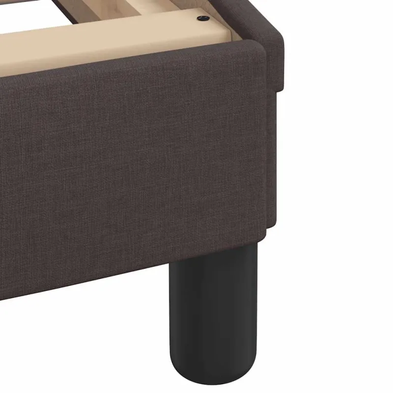 Lova su čiužiniu, tamsiai rudos spalvos, 80x200cm, audinys