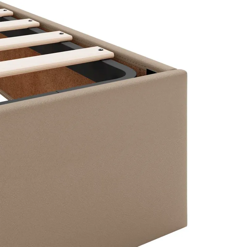 Osmanų lovos rėmas be čiužinio, kapučino, 100x200cm, dirbt. oda