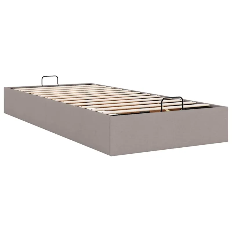 Osmanų lovos rėmas be čiužinio, taupe, 90x200cm, audinys
