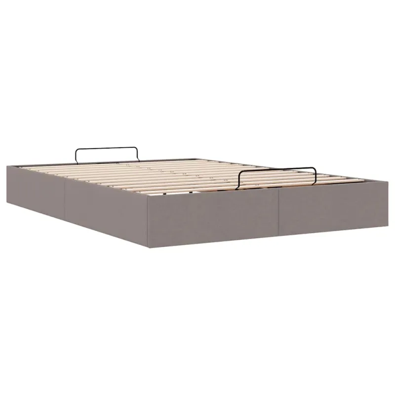 Osmanų lovos rėmas be čiužinio, taupe, 140x190 cm, audinys
