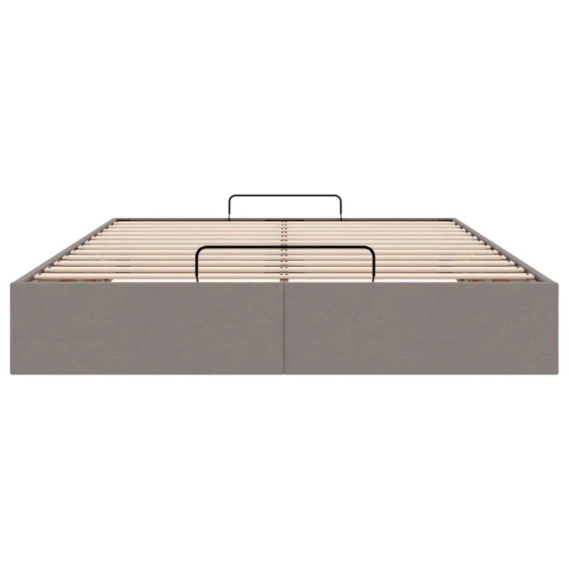 Osmanų lovos rėmas be čiužinio, taupe, 140x190 cm, audinys