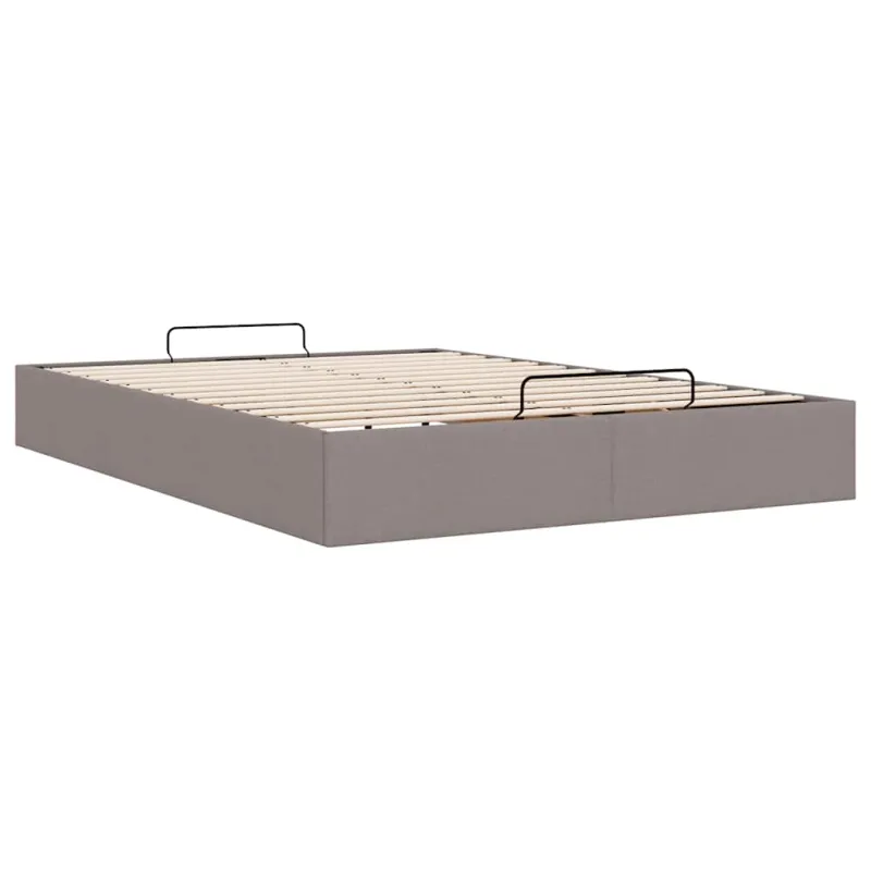 Osmanų lovos rėmas be čiužinio, taupe, 140x190 cm, audinys