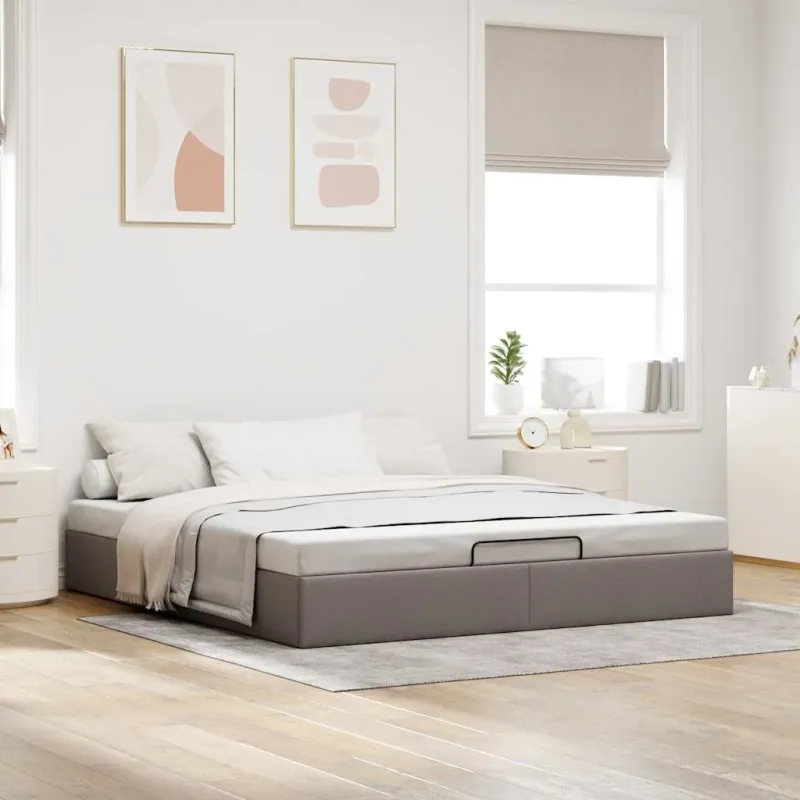 Osmanų lovos rėmas be čiužinio Taupe 160x200 cm audinys