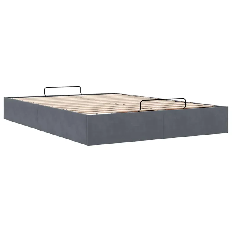 Osmanų lovos rėmas be čiužinio Tamsiai pilka 140x190 cm Velvet