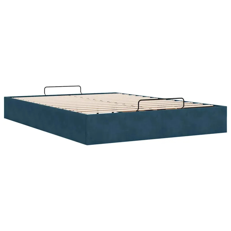 Osmanų lovos rėmas be čiužinio Tamsiai mėlynas 140x190cm Velvet