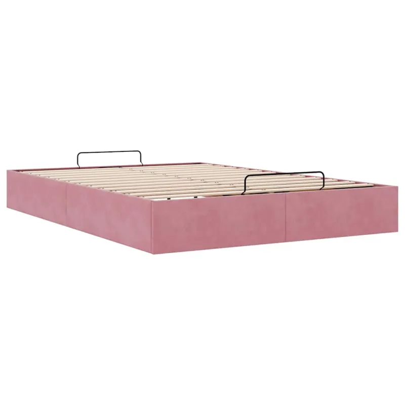 Osmanų lovos rėmas be čiužinio Rožinis 140x190 cm Velvet