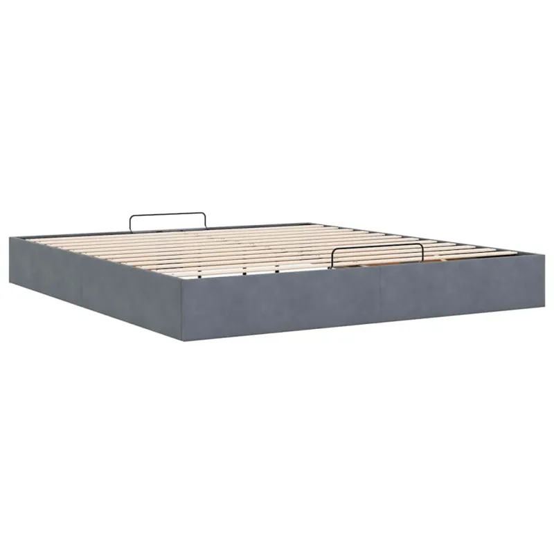 Osmanų lovos rėmas be čiužinio Tamsiai pilka 200x200 cm Velvet