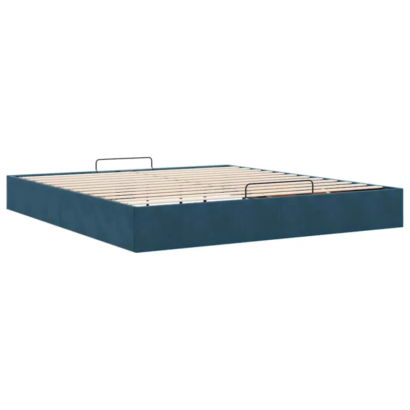 Osmanų lovos rėmas be čiužinio Tamsiai mėlynas 200x200cm Velvet