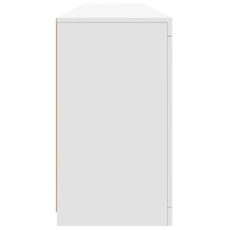 Šoninė spintelė su LED lemputėmis, baltos spalvos, 162x37x67cm