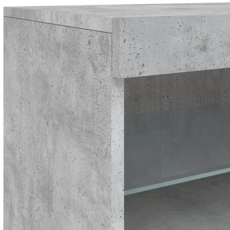 Šoninė spintelė su LED lemputėmis, betono pilka, 162x37x67cm