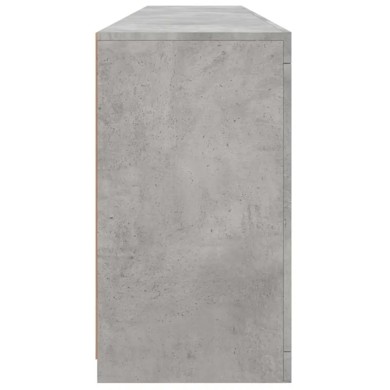 Šoninė spintelė su LED lemputėmis, betono pilka, 181,5x37x67cm