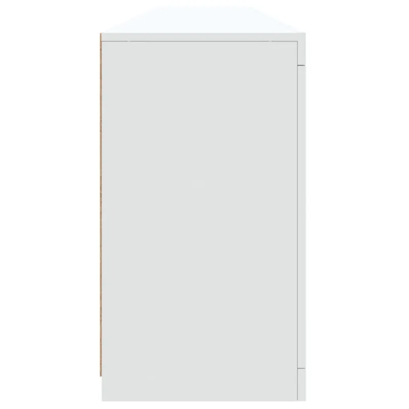 Šoninė spintelė su LED lemputėmis, baltos spalvos, 202x37x67cm