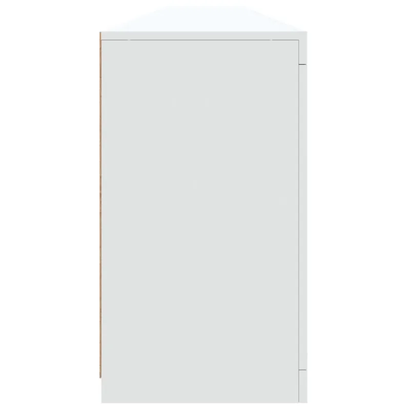 Šoninė spintelė su LED lemputėmis, baltos spalvos, 283x37x67cm